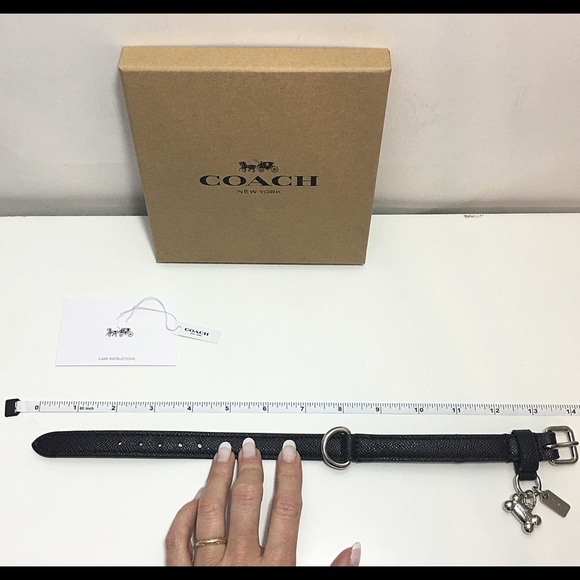 Coach Small Dog Or Puppy Black Leather Collar - Picture 3 of 6